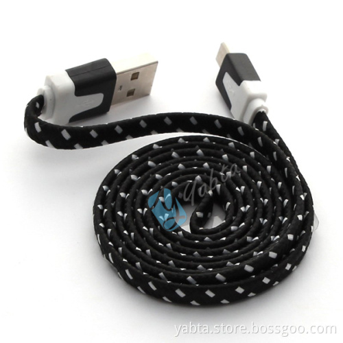 For Iphone 6 Flat Braided Nylon USB Cable 1M Colorful 8 Pin Cable